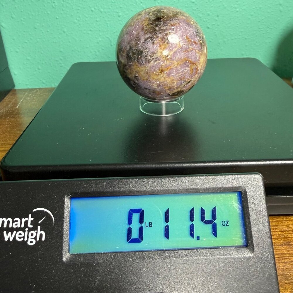 Rare Natural Amethyst Auralite 23 Sphere Stone Orb Healing Crystal  60.3mm 322g - Picture 9 of 9
